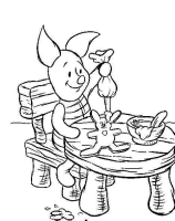 A coloring page of winnie the pooh - piglet